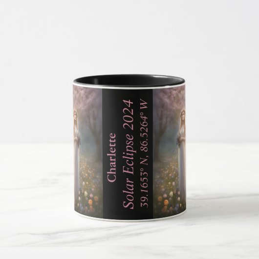 太陽の皆既日食GPS春女神名 マグカップ (中央)
