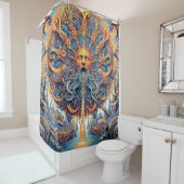 太陽の神々がシャワーを浴びるカーテン シャワーカーテン (インサイチュ)