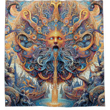 太陽の神々がシャワーを浴びるカーテン