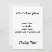 太陽の神殿 招待状 (裏面)