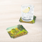 太陽の秋絵画の水色 ペーパーコースター (インサイチュ)