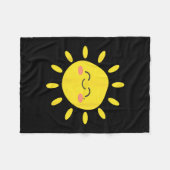 太陽の笑顔のキュートなサマーラブバケーション フリースブランケット (正面(横))