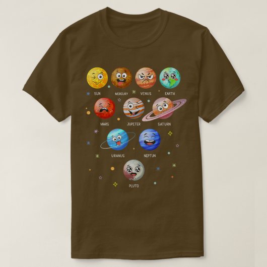 太陽の系惑星太陽宇宙おもしろい科学教え Tシャツ (デザイン正面)