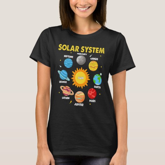 太陽の系惑星子供へ系太陽の宇宙S Tシャツ (正面)