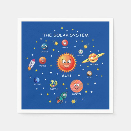 太陽の系惑星 スタンダードカクテルナプキン (正面)