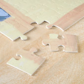 太陽の花が青い花瓶に ジグソーパズル (側面)