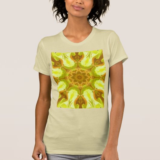 太陽の葉の精神を表現した抽象的なパターン Tシャツ (正面)
