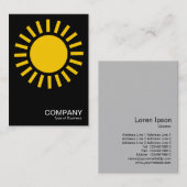 太陽の記号 – 黒のオレンジ 名刺 (正面/裏面)