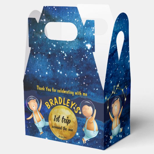 太陽の誕生日のまわりにパーティーの最初の旅カスタム行 フェイバーボックス (オープン)