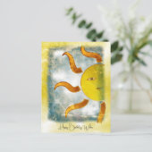 太陽の誕生日ウィッシュイエローオレンジ |はがき ポストカード (スタンド正面)