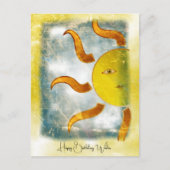 太陽の誕生日メッセージ 黄橙色 | ポストカード (正面)