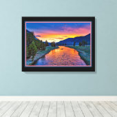 太陽の誕生 - 川の風景 キャンバスプリント (インサイチュ (ウッドフロア))