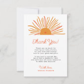 太陽の赤ちゃんシャワーこ来この息子bohoレトロ サンキューカード (正面)