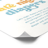 太陽の赤ちゃんシャワー夜遅くのおむつサイン ポスター (角)