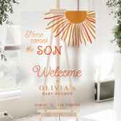 太陽の赤ちゃんシャワー来ここで息子を歓迎 アクリルサイン