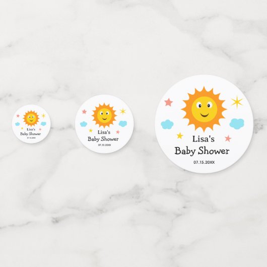 太陽の赤ん来坊のシャワーがほほ笑む コンフェッティ (正面)