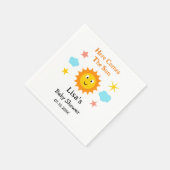 太陽の赤ん来坊のシャワーがほほ笑む スタンダードカクテルナプキン (角)