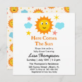 太陽の赤ん来坊のシャワーがほほ笑む 招待状 (正面/裏面)