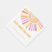 太陽の赤ん来坊のシャワーが明るい太陽の光 スタンダードランチョンナプキン (角)