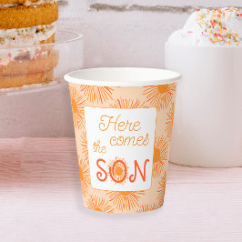 太陽の赤ん来坊のシャワー 紙コップ