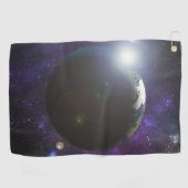 太陽の輝きと地球 ゴルフタオル (横)