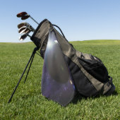 太陽の輝きと地球 ゴルフタオル (グリーン)