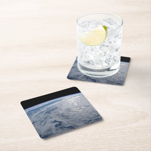 太陽の輝きは南太平洋の海に。 スクエアペーパーコースター (インサイチュ)