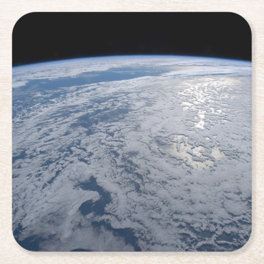 太陽の輝きは南太平洋の海に。 スクエアペーパーコースター (正面)