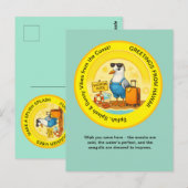 太陽の輝く楽しい目的地、陽気なサギのビーチでの挨 ポストカード (正面/裏面)