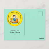 太陽の輝く楽しい目的地、陽気なサギのビーチでの挨 ポストカード (裏面)