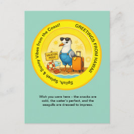 太陽の輝く楽しい目的地、陽気なサギのビーチでの挨 ポストカード