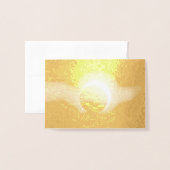 太陽の金実在箔プリント 箔カード (封筒付き正面)