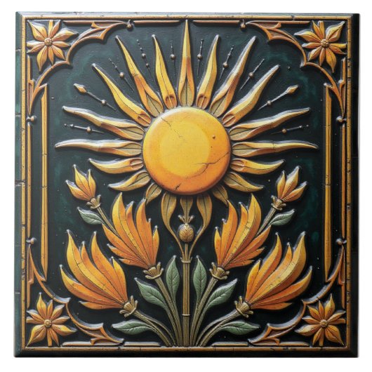太陽の開花 タイル (正面)