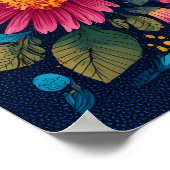 太陽の開花-フォークアートソラルパンクのポスター ポスター (角)