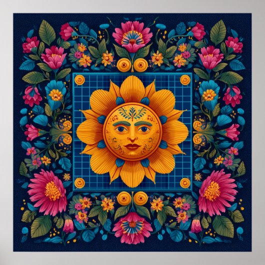 太陽の開花-フォークアートソラルパンクのポスター ポスター (正面)