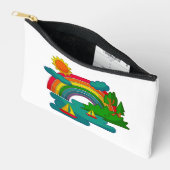 太陽の雲と虹の下のボートの旅行の風景 アクセサリーポーチ (見開き)