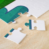 太陽の雲と虹の下のボートの旅行の風景 ジグソーパズル (側面)