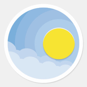 太陽の雲の上のクラシック丸いシール ラウンドシール