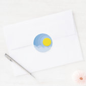 太陽の雲の上のクラシック丸いシール ラウンドシール (封筒)