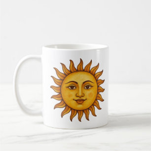 太陽の顔 コーヒーマグカップ