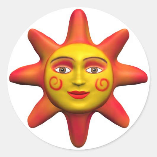 太陽の顔 ラウンドシール (正面)