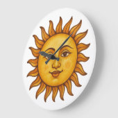 太陽の顔 ラージ壁時計 (傾斜)
