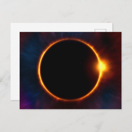 太陽の食コロナ |太陽と月の天文学 ポストカード (正面/裏面)