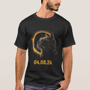 太陽の食猫太陽の日食メガネ猫おもしろい Tシャツ