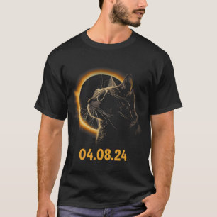 太陽の食猫太陽の日食メガネ猫おもしろい Tシャツ