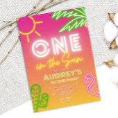 太陽の1つ – 女の子1歳の誕生日 招待状