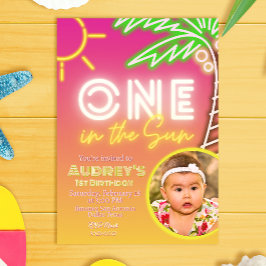 太陽の1つ – 1歳の誕生日招待状 招待状