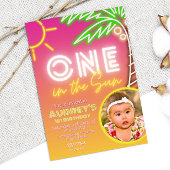 太陽の1つ – 1歳の誕生日招待状 招待状