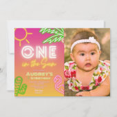 太陽の1つ – 1歳の誕生日 招待状 (正面)