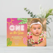 太陽の1つ – 1歳の誕生日 招待状 (スタンド正面)